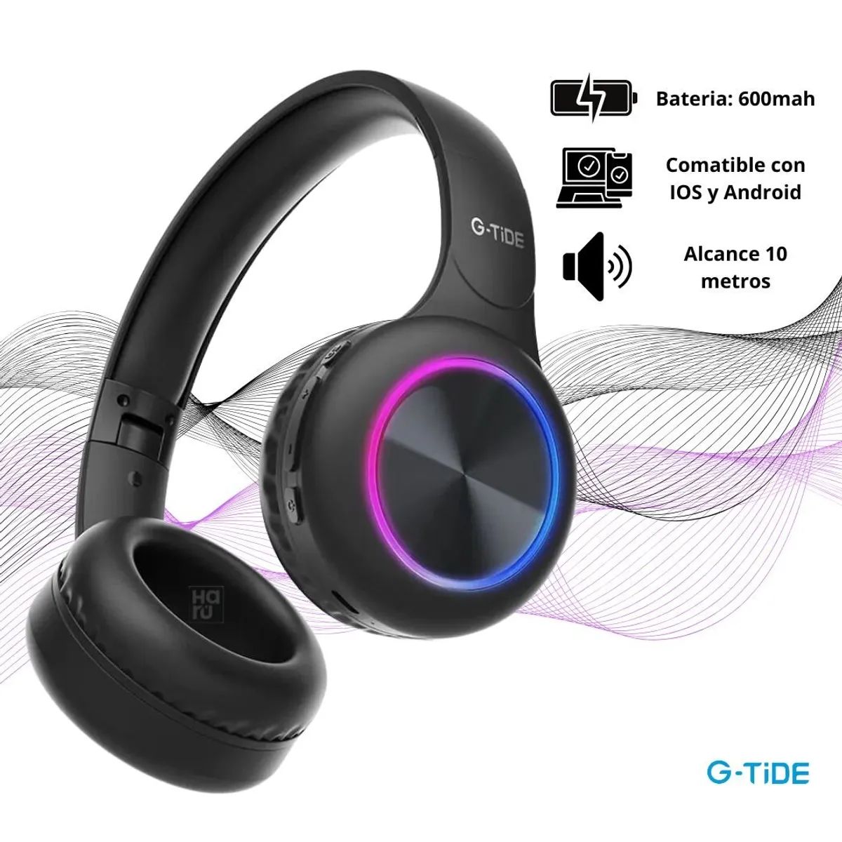 Audifonos Bluetooth G-TIDE RGB