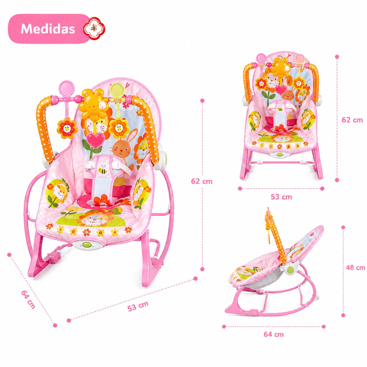 Silla Mecedora Para Bebé con Vibración y Juguetes