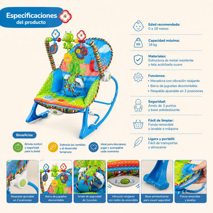 Silla Mecedora Para Bebé con Vibración y Juguetes