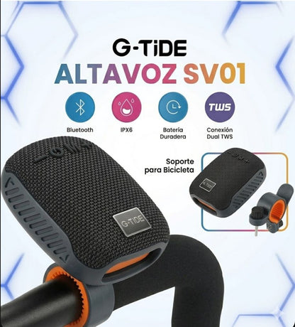 Parlante G-TIDE bluetooth con Soporte para Bicicleta