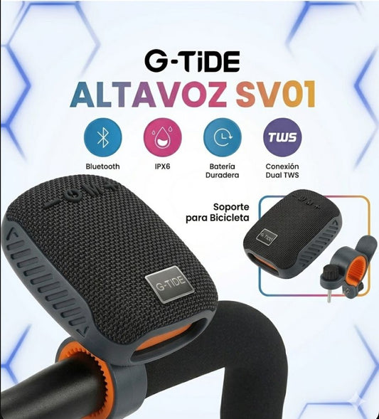 Parlante G-TIDE bluetooth con Soporte para Bicicleta