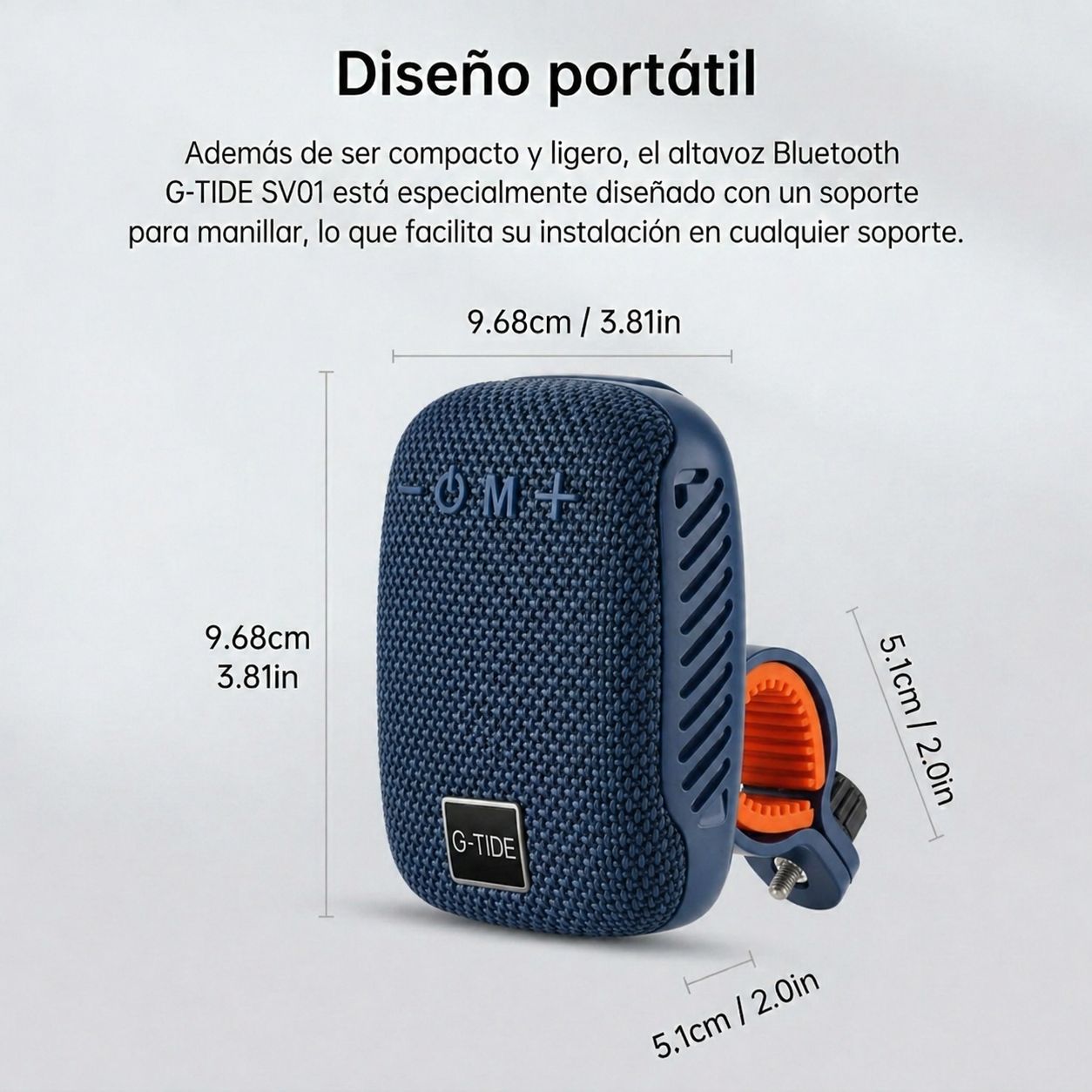 Parlante G-TIDE bluetooth con Soporte para Bicicleta