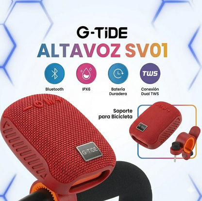 Parlante G-TIDE bluetooth con Soporte para Bicicleta