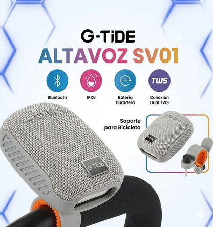 Parlante G-TIDE bluetooth con Soporte para Bicicleta