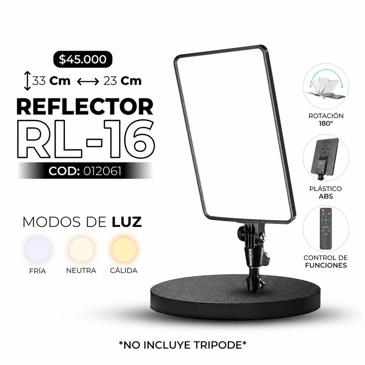 Panel de Iluminación LED RL-16 Compacto y Ajustable