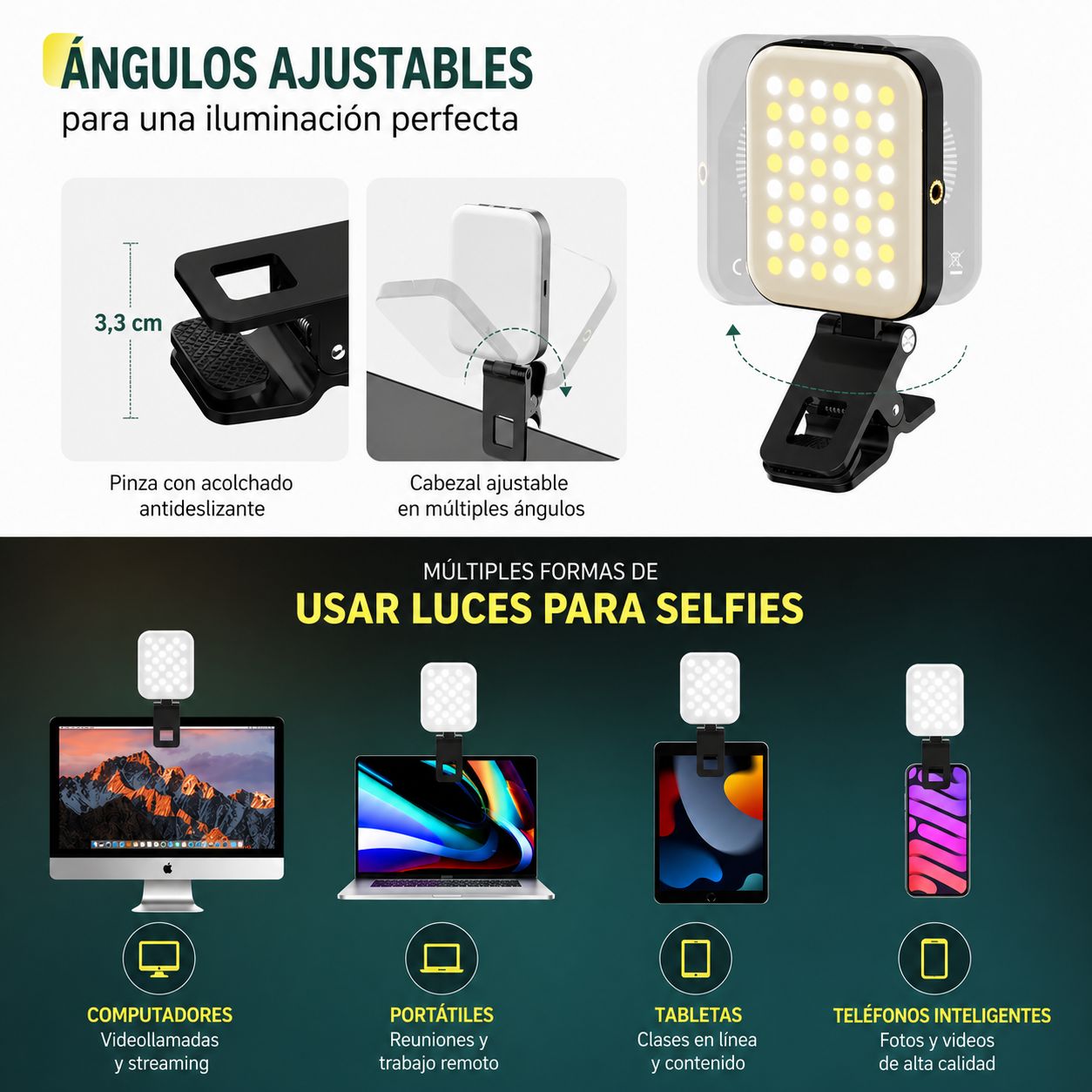 Luz Led Portatil para Celular y Streaming