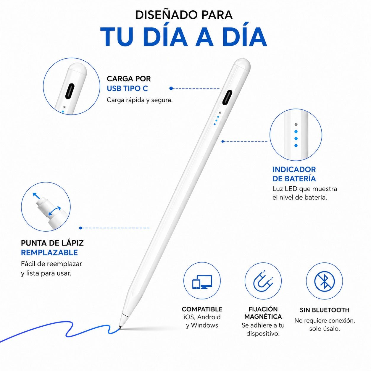 Lápiz Digital Universal para Tablet y Celular