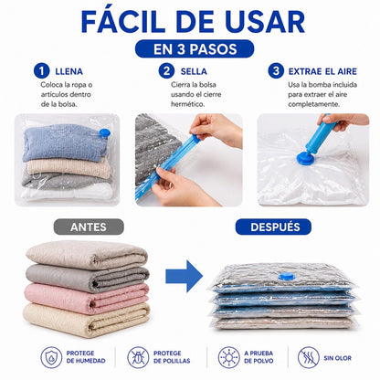 Bolsas de Compresión al Vacío + Bomba