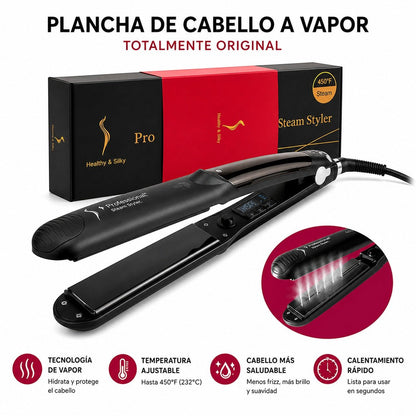 Plancha de Cabello a Vapor Profesional