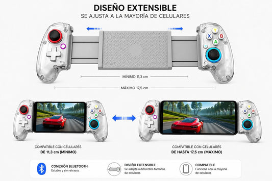 Control Gamer Bluetooth Extensible Para celular con Sensor de Movimiento 6D