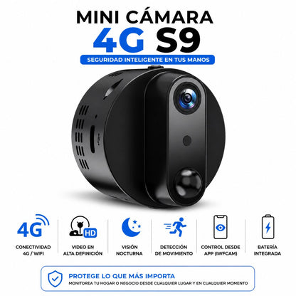Mini Cámara de Seguridad 4G S9 con Visión Nocturna y Control desde App IWFcam