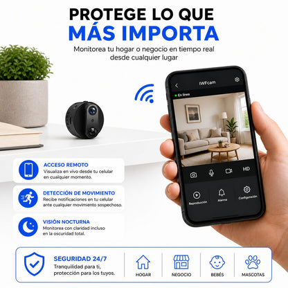 Mini Cámara de Seguridad 4G S9 con Visión Nocturna y Control desde App IWFcam