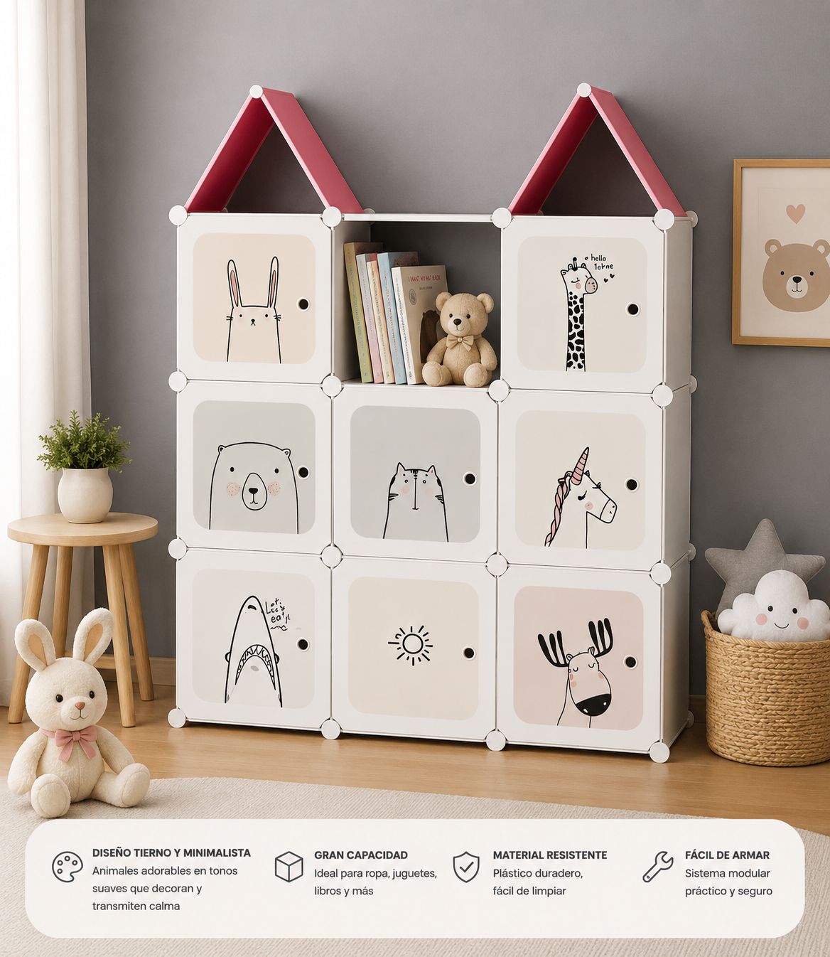 Armario Organizador Modular Infantil Castillo