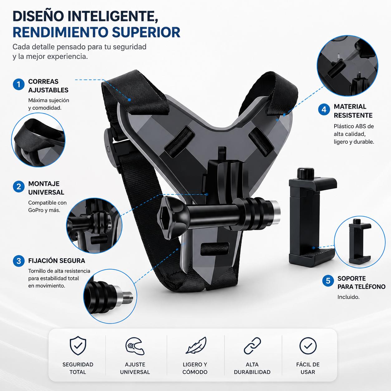 Soporte Mentonera GoPro FullGrip Pro
