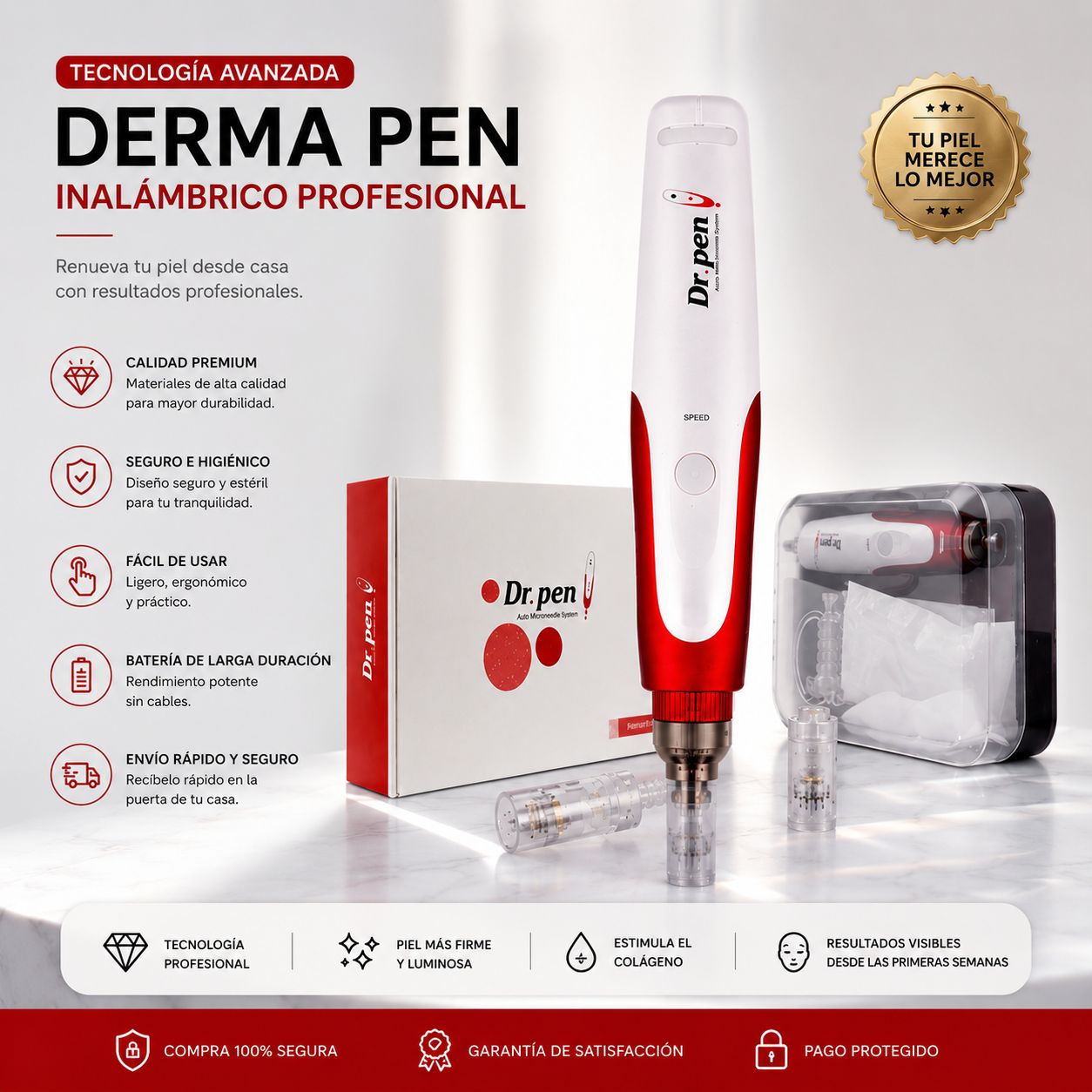 Derma Pen Inalámbrico Profesional Recargable USB