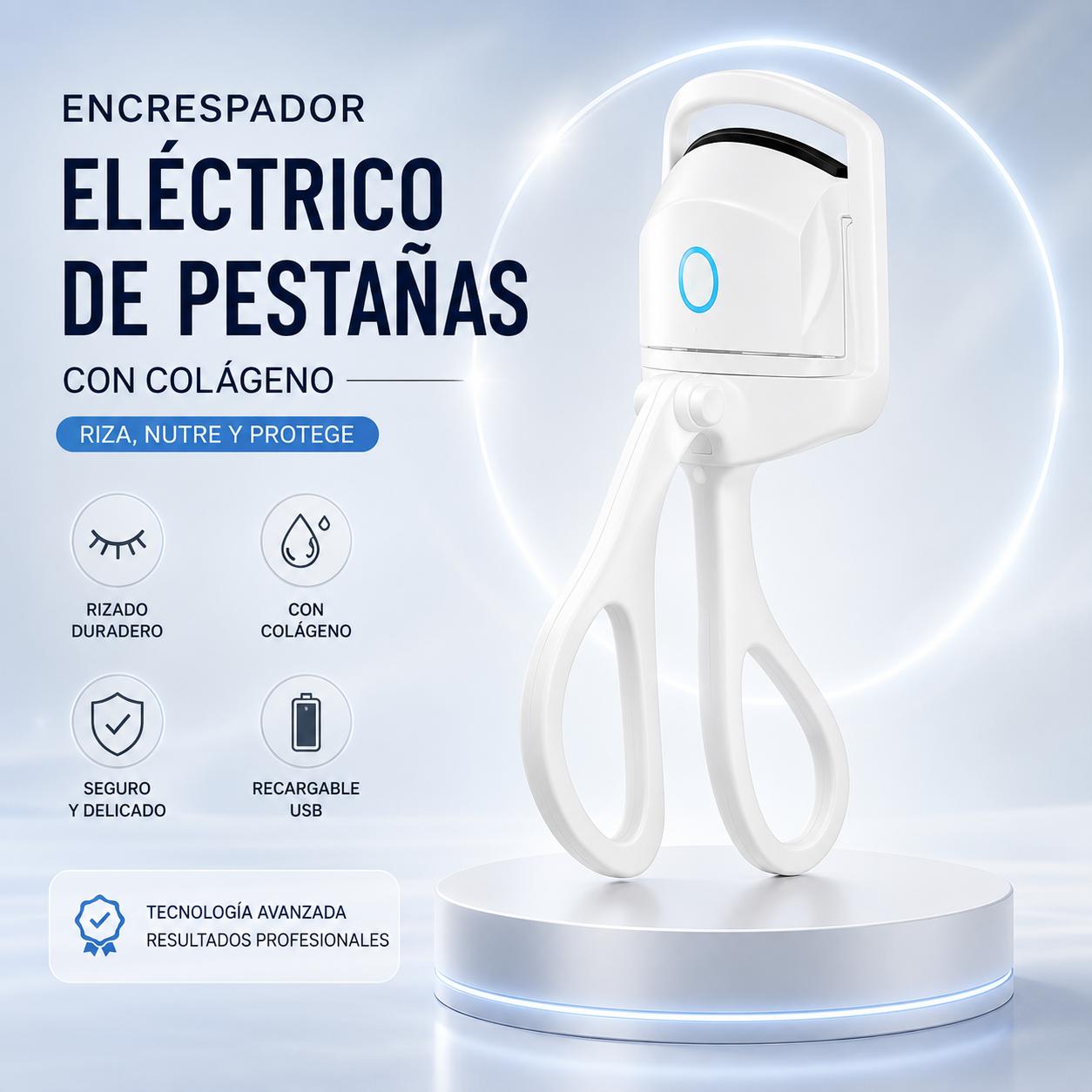 Encrespador Eléctrico USB con Colágeno – Rizo Natural y Seguro