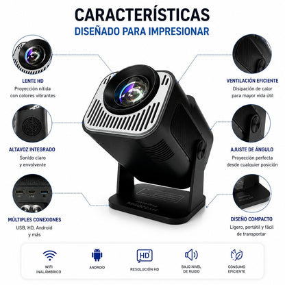 Mini Proyector Portátil HD WiFi Android con Altavoz Integrado