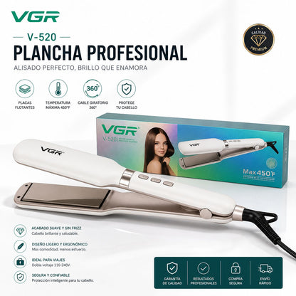 Plancha Alisadora Profesional VGR Placa Ancha