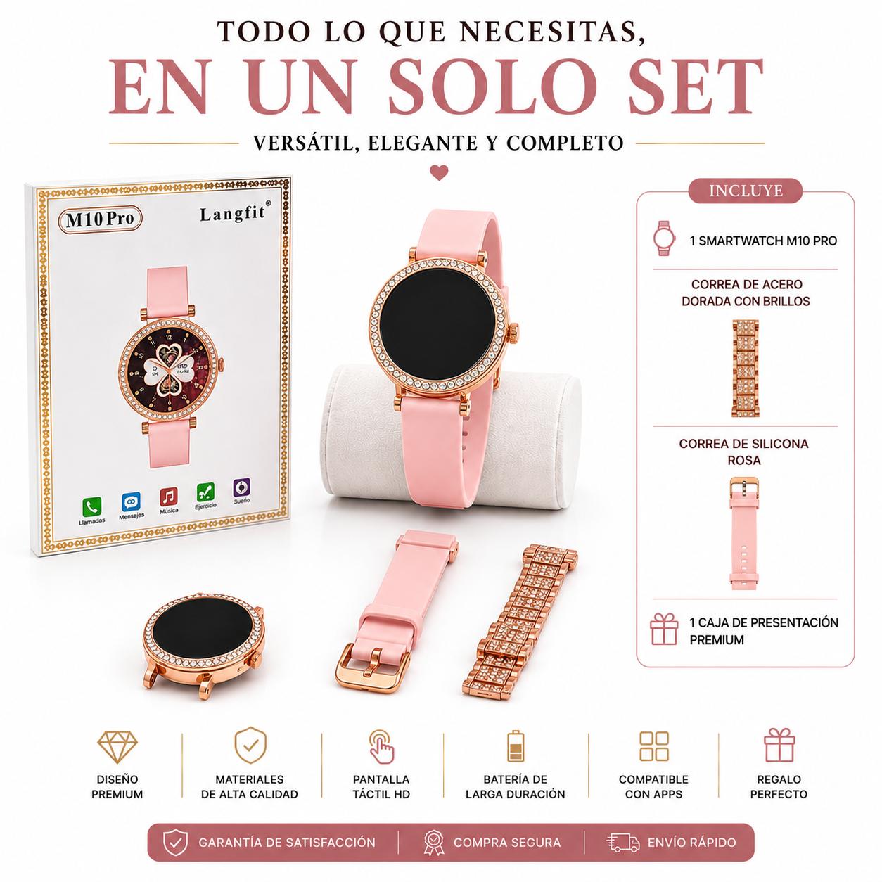 Reloj Smartwatch Inteligente M10 Pro Con Correas Intercambiables