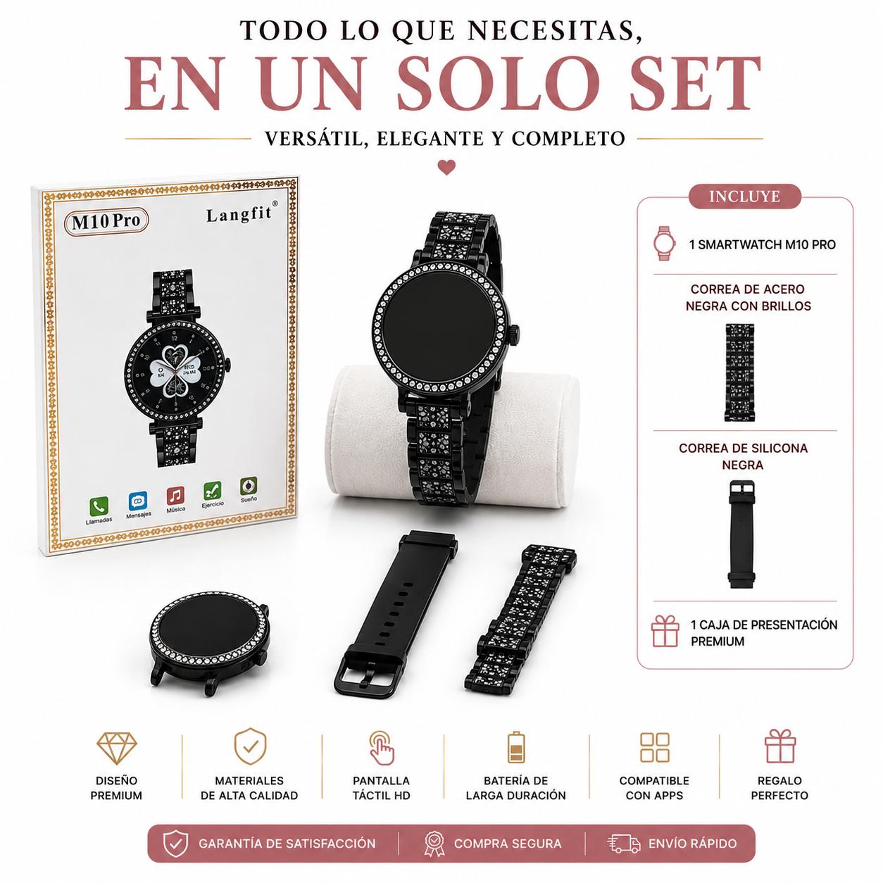 Reloj Smartwatch Inteligente M10 Pro Con Correas Intercambiables