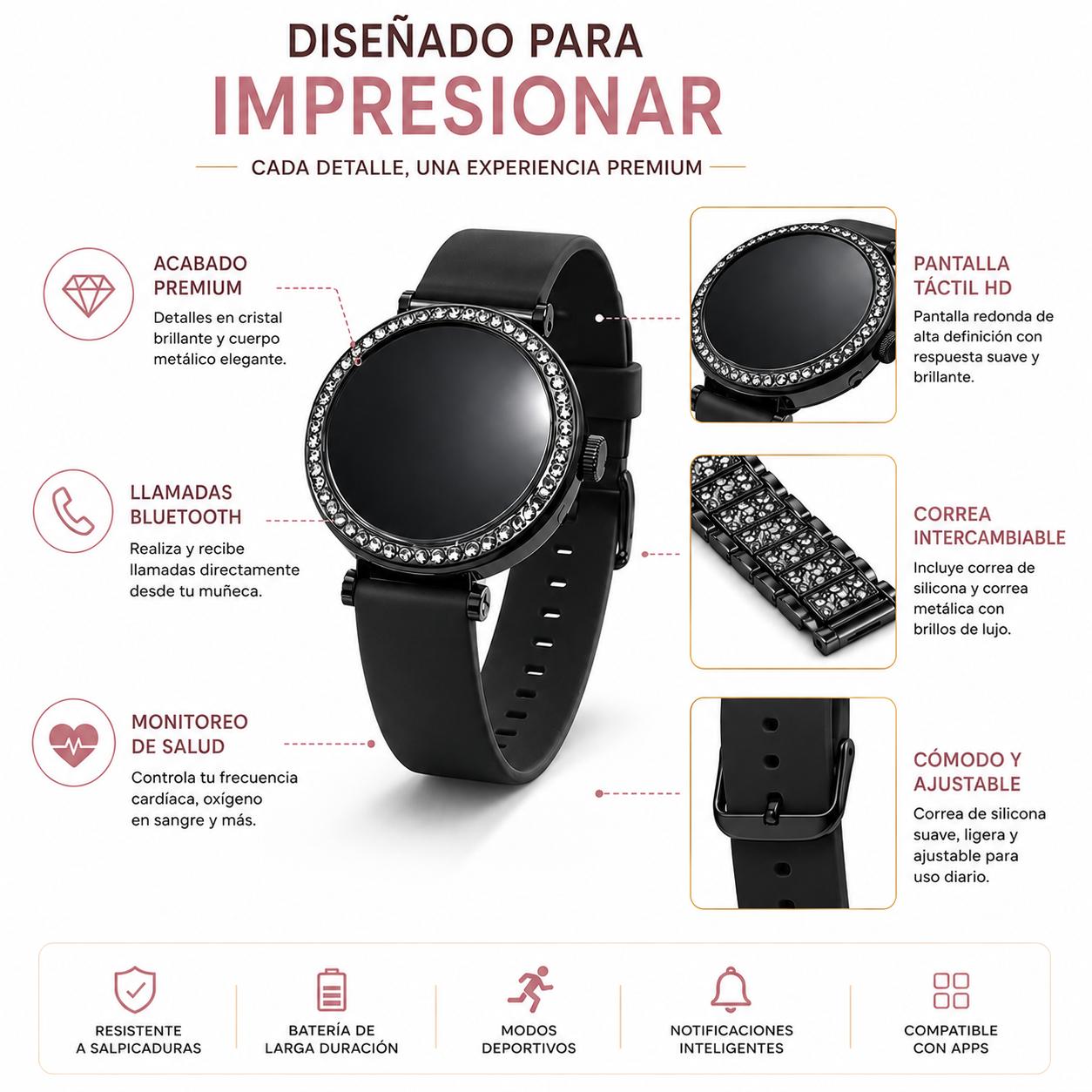 Reloj Smartwatch Inteligente M10 Pro Con Correas Intercambiables