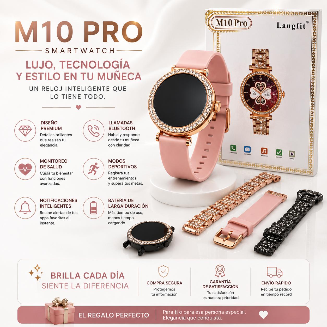 Reloj Smartwatch Inteligente M10 Pro Con Correas Intercambiables