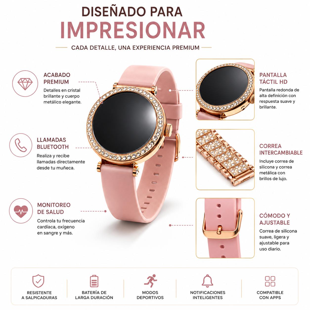 Reloj Smartwatch Inteligente M10 Pro Con Correas Intercambiables