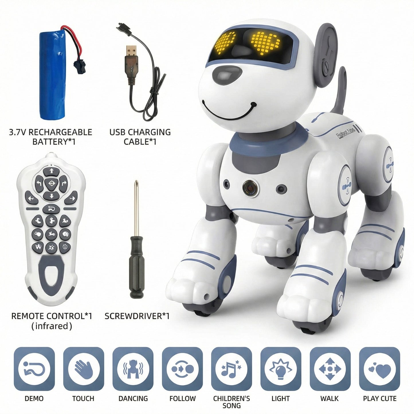 RoboDog Smart – Perro Robot Interactivo con Control Remoto