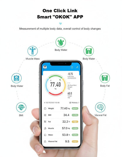 Báscula Digital Inteligente Bluetooth Sokany – Control Corporal con App