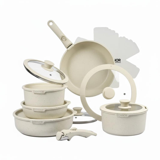 Set de 17 Piezas | Ollas Antiadherentes Donnor Beige
