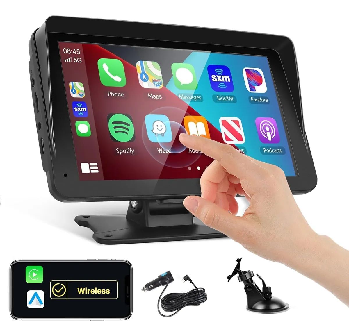 Pantalla Multimedia Inteligente para Carro con CarPlay y Android Auto Inalámbrico