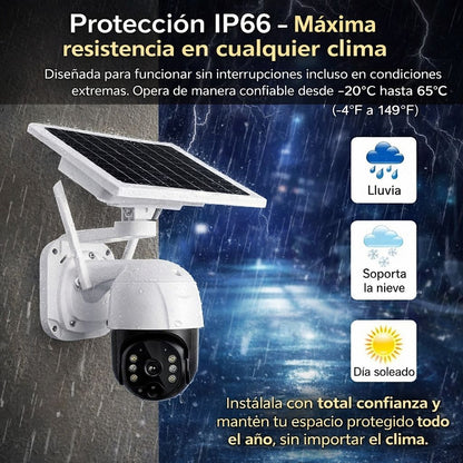 Cámara de Seguridad con Panel Solar IP66