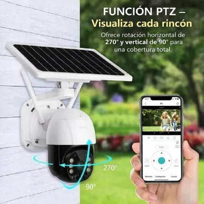 Cámara de Seguridad con Panel Solar IP66