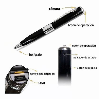 Bolígrafo con Cámara Integrada y Conexión USB