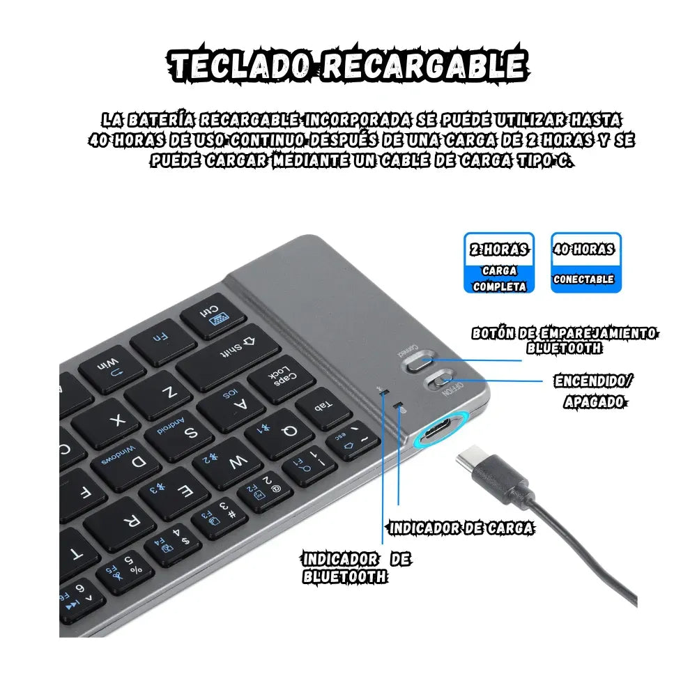 Teclado Bluetooth Plegable