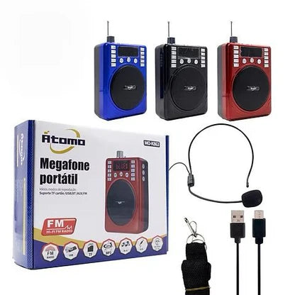 Parlante Megáfono Con Micrófono Tipo Diadema I Bluetooth