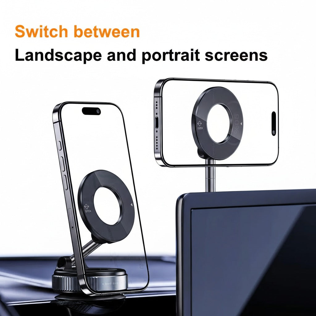 🥇 Soporte Celular Magnético con Succión al Vacío 360° Premium