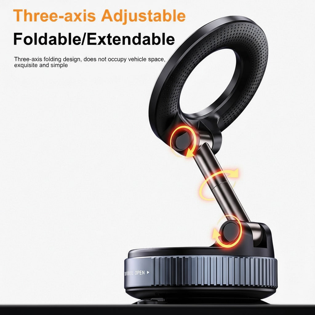 🥇 Soporte Celular Magnético con Succión al Vacío 360° Premium