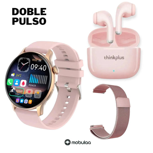 Combo Reloj Inteligente Amoled Smartwatch + Audífonos Lenovo