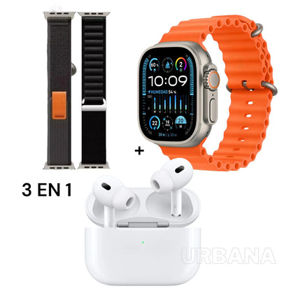 Smartwatch Reloj inteligente + Diadema JBL + Audífonos Bluetooth i12