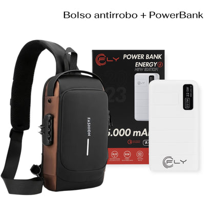 Bolso Antirobo + Power Bank FLY A-220 - 25.000mAh